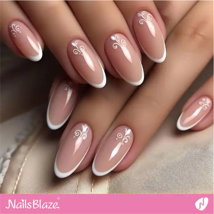 Minimal Filigree Design for Micro French Office Nails | Professional Nails - NB2755